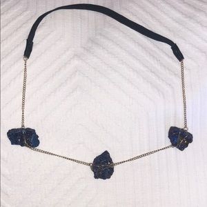 EUC Blue Druzy Wire Wrap Headband